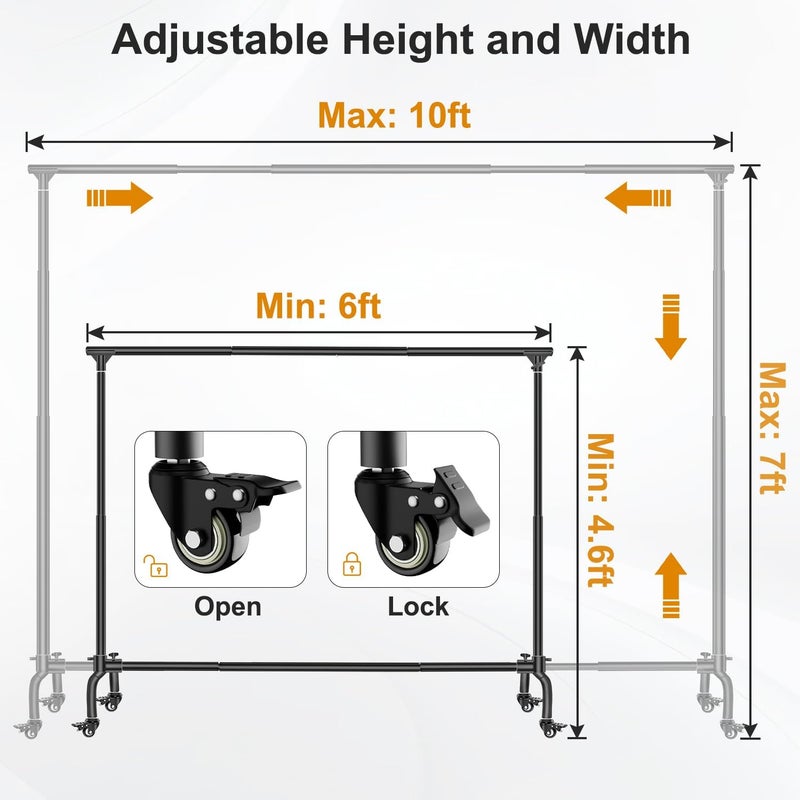 MsMk Backdrop Stand, 10x7 FT Backdrop Stand for Parties with Wheels, Moveable and Adjustable Photo Banner Stand Background Stand for Wedding, Parties, Events Decoration - Image 5